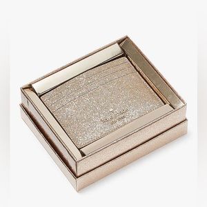 Kate Spade Glimmer Cardholder Wallet, Gold NWT